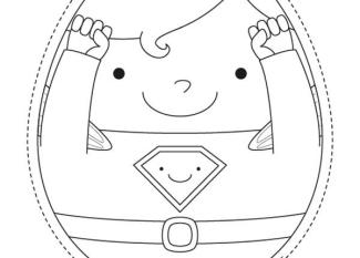 Superhuevo de Pascua: dibujo para colorear e imprimir