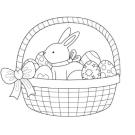 Cesta de Pascua: dibujo para colorear e imprimir