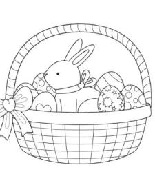 Cesta de Pascua: dibujo para colorear e imprimir