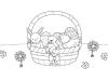 Intruso en cesta de Pascua: dibujo para colorear e imprimir
