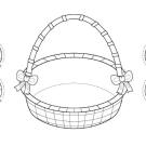 Cesta y huevos de Pascua: dibujo para colorear e imprimir