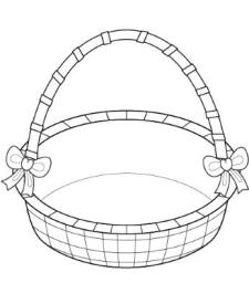 Cesta y huevos de Pascua: dibujo para colorear e imprimir