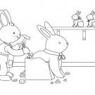 Conejo de Pascua escultor: dibujo para colorear e imprimir