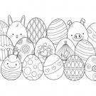 Conejo de Pascua escondido: dibujo para colorear e imprimir