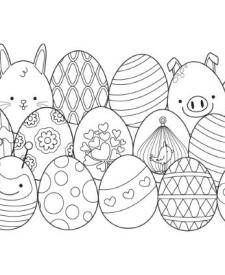 Conejo de Pascua escondido: dibujo para colorear e imprimir