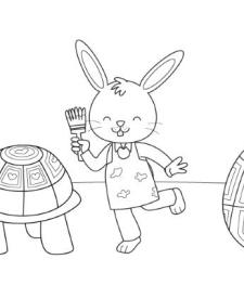 Tortuga de Pascua: dibujo para colorear e imprimir