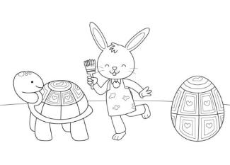 Tortuga de Pascua: dibujo para colorear e imprimir