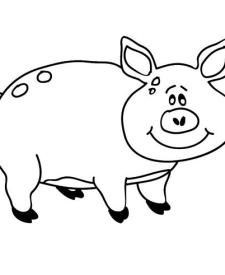 Cerdito rosa: dibujo para colorear e imprimir