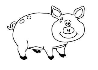 Cerdito rosa: dibujo para colorear e imprimir
