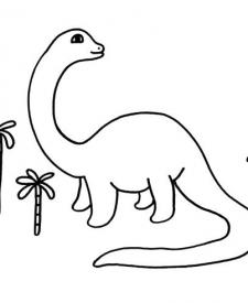 Dinosaurio diplodocus para imprimir y colorear