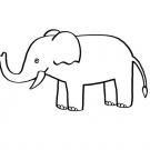 Un elefante: dibujo para colorear e imprimir