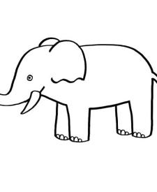 Un elefante: dibujo para colorear e imprimir