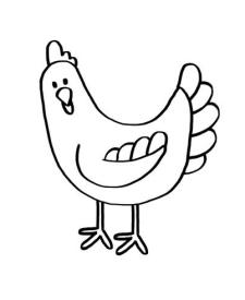 Una gallina: dibujo para colorear e imprimir