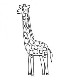 Una jirafa: dibujo para colorear e imprimir