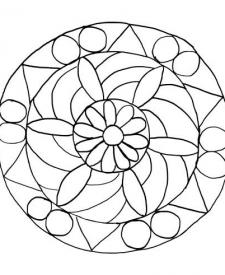 Mandala de flores: dibujo para colorear e imprimir
