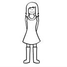Una niña: dibujo para colorear e imprimir