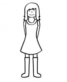 Una niña: dibujo para colorear e imprimir