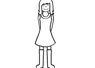 Una niña: dibujo para colorear e imprimir