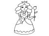 Princesa con flor: dibujo para colorear e imprimir