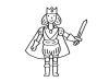 Príncipe con espada: dibujo para colorear e imprimir