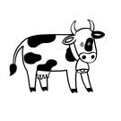 Vaca: dibujo para colorear e imprimir