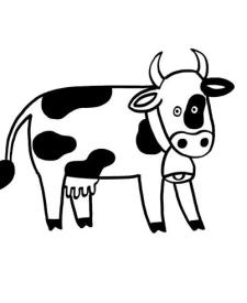 Vaca: dibujo para colorear e imprimir