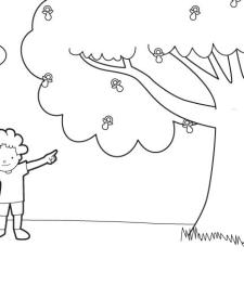 El árbol de los chupetes: dibujo para colorear e imprimir