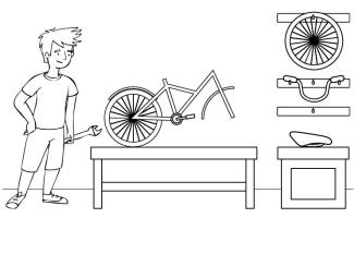 Bicicleta: dibujo para colorear e imprimir