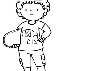 Niño y perro: dibujo para colorear e imprimir gratis