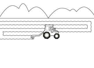 Tractor arando: dibujo para colorear e imprimir