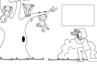 Foto de monos: dibujo para colorear e imprimir