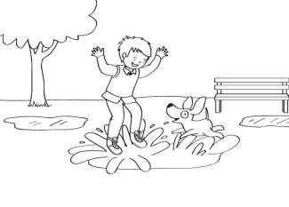 Tom y los charcos: dibujo para colorear e imprimir