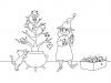 Árbol de Navidad de la bruja: dibujo para colorear e imprimir
