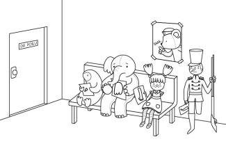 Hospital de juguetes: dibujo para colorear e imprimir
