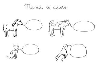 Mamá, te quiero: dibujo para colorear e imprimir