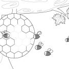 Panal de abejas: dibujo para colorear e imprimir