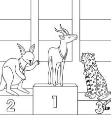 Olimpiada animal: dibujo para colorear e imprimir