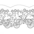 Carrera ciclista: dibujo para colorear e imprimir