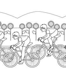 Carrera ciclista: dibujo para colorear e imprimir