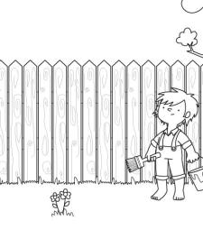 Tom Sawyer: dibujo para colorear e imprimir