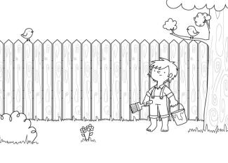Tom Sawyer: dibujo para colorear e imprimir
