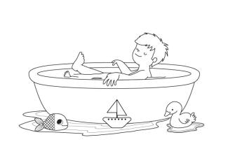Tom y la bañera: dibujo para colorear e imprimir