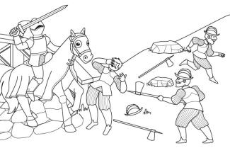 El caballero Bayard: dibujo para colorear e imprimir