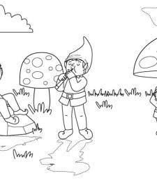 Duendes y sombras: dibujo para colorear e imprimir