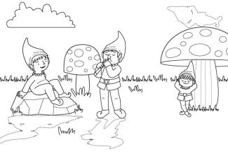 Duendes y sombras: dibujo para colorear e imprimir