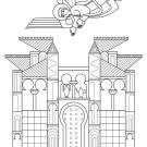 Miniatura medieval: dibujo para colorear e imprimir