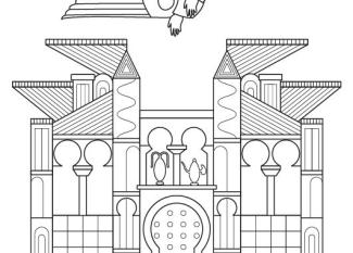Miniatura medieval: dibujo para colorear e imprimir