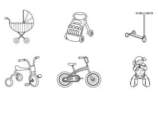 Transportes de niños: dibujo para colorear e imprimir