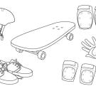 Skateboard: dibujo para colorear e imprimir