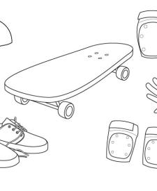 Skateboard: dibujo para colorear e imprimir